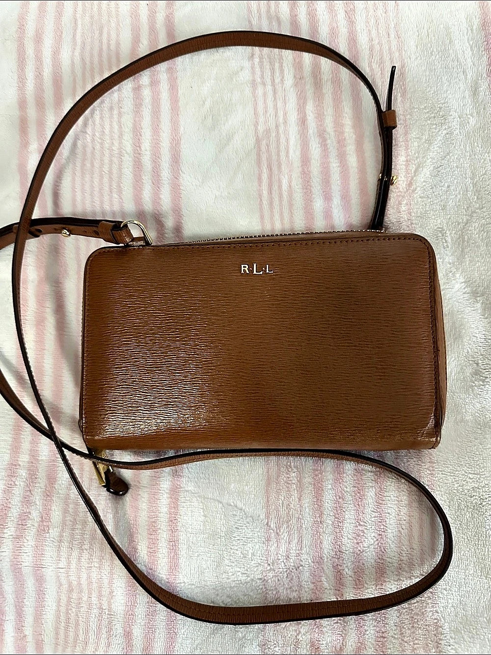 Lauren Ralph Lauren Brown Crossbody Wallet